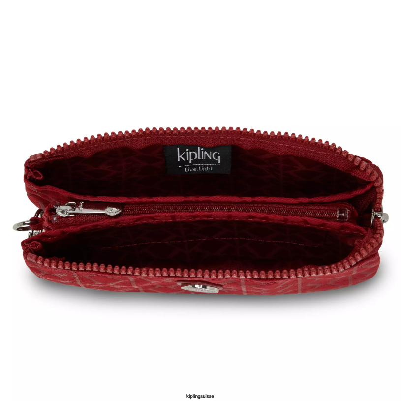 Kipling pochettes signature rouge femmes grande pochette créativité FPRN606