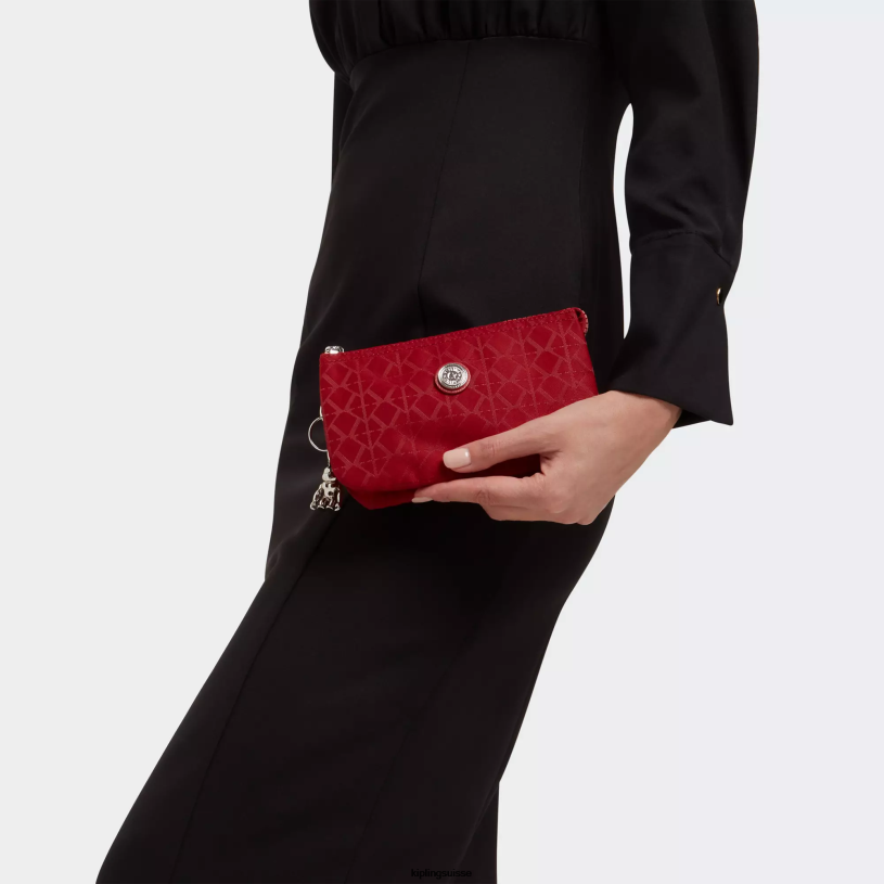 Kipling pochettes signature rouge femmes grande pochette créativité FPRN606