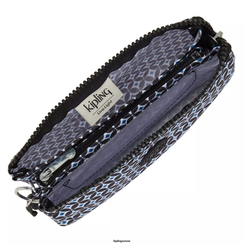 Kipling pochettes tuile noirâtre femmes créativité grande pochette imprimée FPRN307