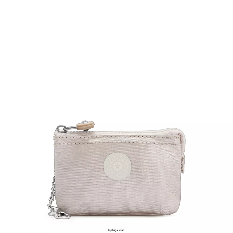 Kipling porte-clés lueur métallique femmes porte-clés métallisé mini pochette créativité FPRN611