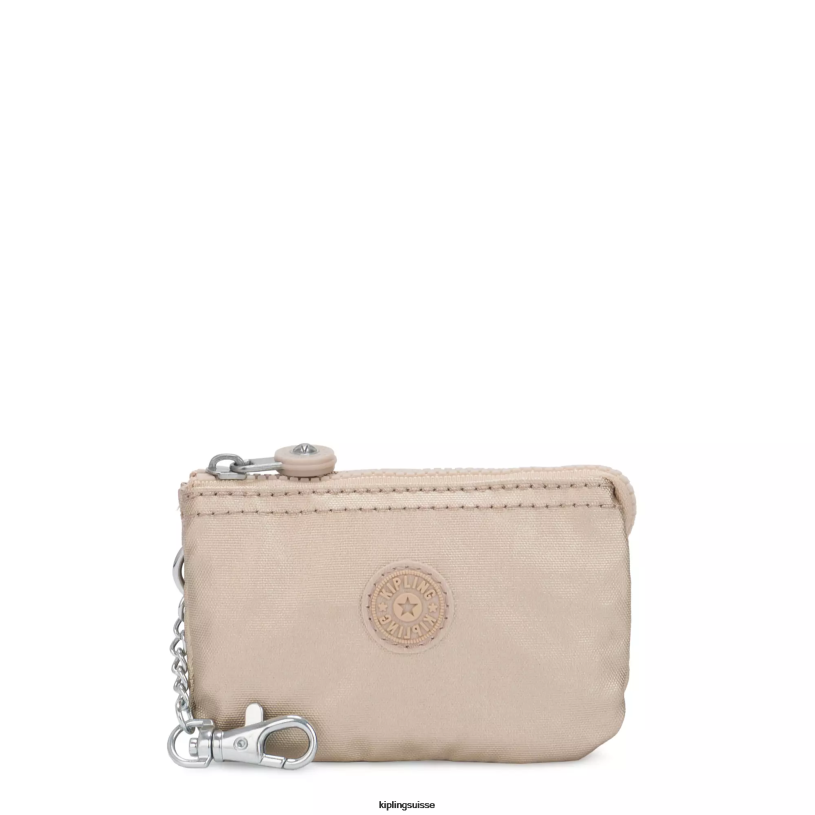 Kipling porte-clés or étoilé métallique femmes porte-clés métallisé mini pochette créativité FPRN610 - Cliquez sur l'image pour la fermer