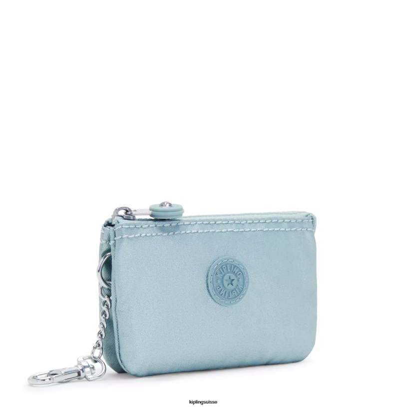 Kipling porte-clés perle sarcelle métallisé femmes porte-clés métallisé mini pochette créativité FPRN608