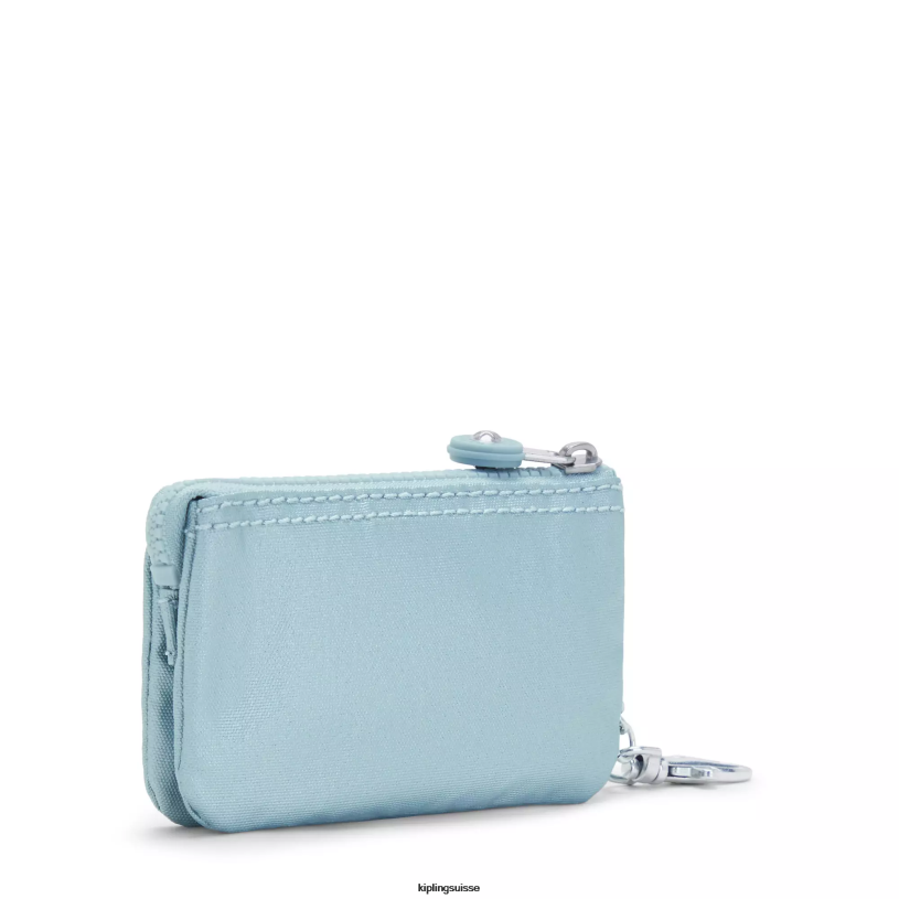 Kipling porte-clés perle sarcelle métallisé femmes porte-clés métallisé mini pochette créativité FPRN608