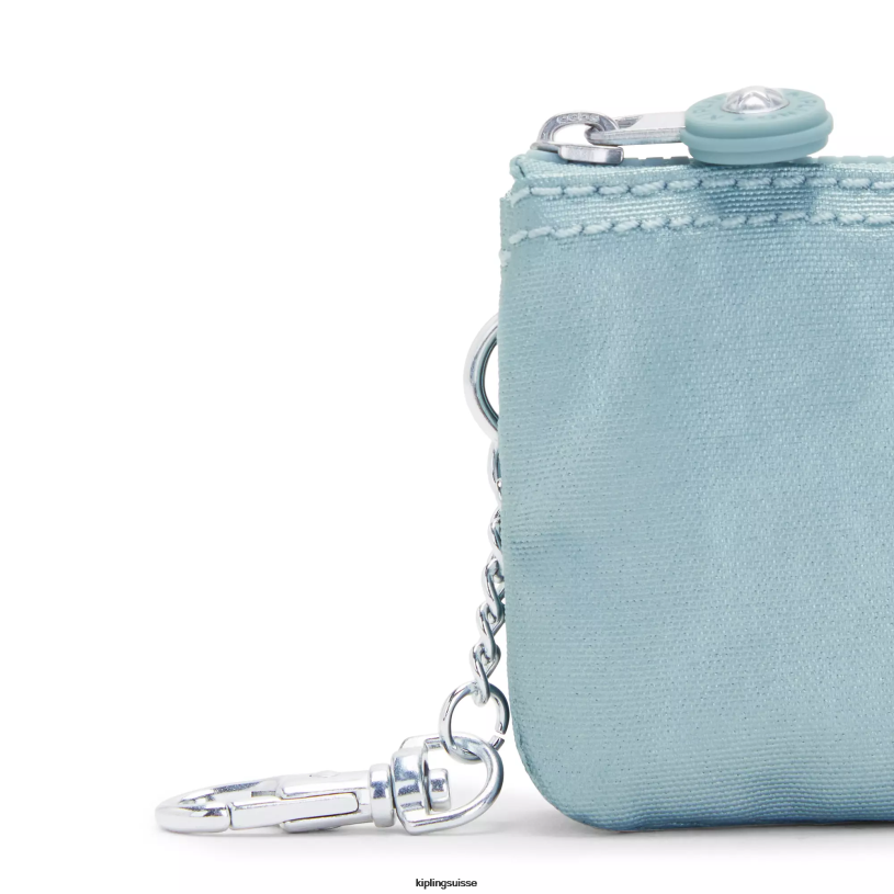 Kipling porte-clés perle sarcelle métallisé femmes porte-clés métallisé mini pochette créativité FPRN608