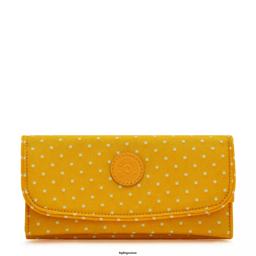 Kipling portefeuilles et bracelets point doux jaune femmes portefeuille pression imprimé money land FPRN310