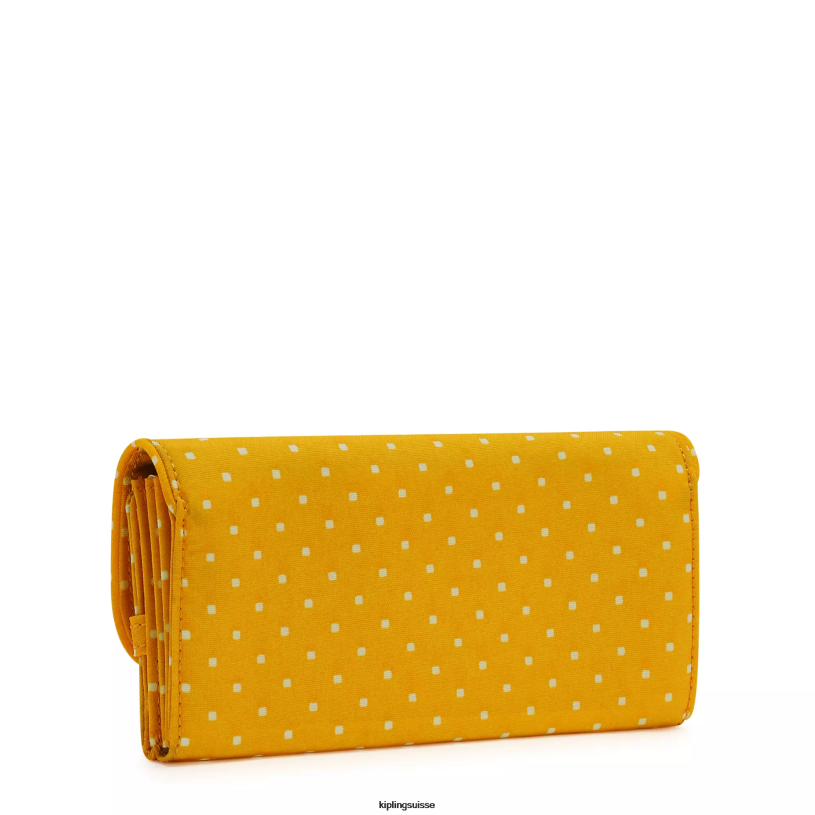 Kipling portefeuilles et bracelets point doux jaune femmes portefeuille pression imprimé money land FPRN310