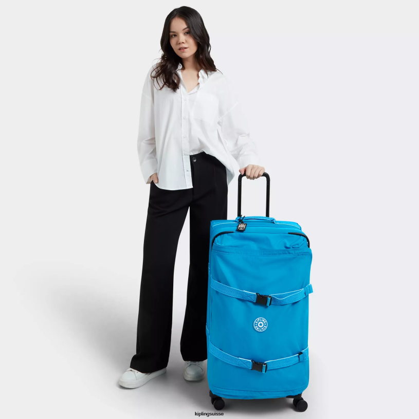 Kipling bagages à roulettes bleu impatient femmes grand bagage à roulettes spontané FPRN519