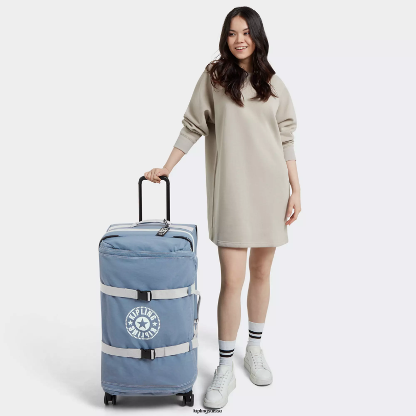 Kipling bagages à roulettes pinceau bleu c femmes grand bagage à roulettes spontané FPRN521