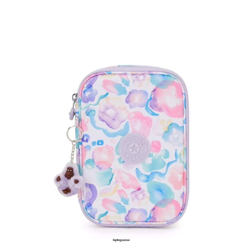 Kipling stylos et étuis à crayons fleurs aquatiques femmes Etui imprimé 100 stylos FPRN593