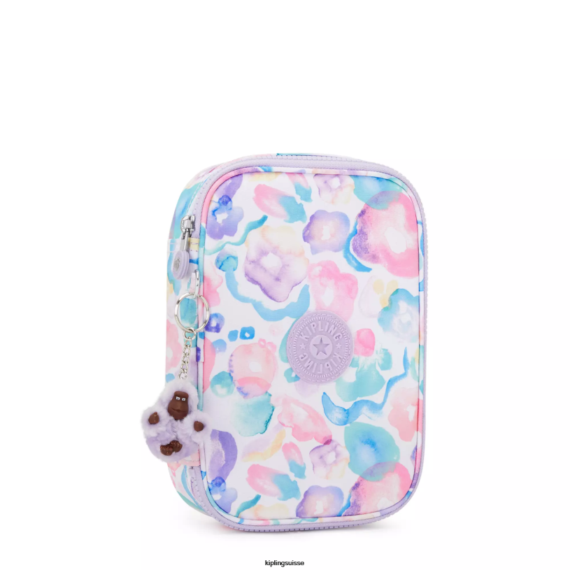 Kipling stylos et étuis à crayons fleurs aquatiques femmes Etui imprimé 100 stylos FPRN593