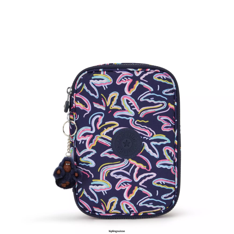 Kipling stylos et étuis à crayons impression de fête des palmiers femmes Etui imprimé 100 stylos FPRN589