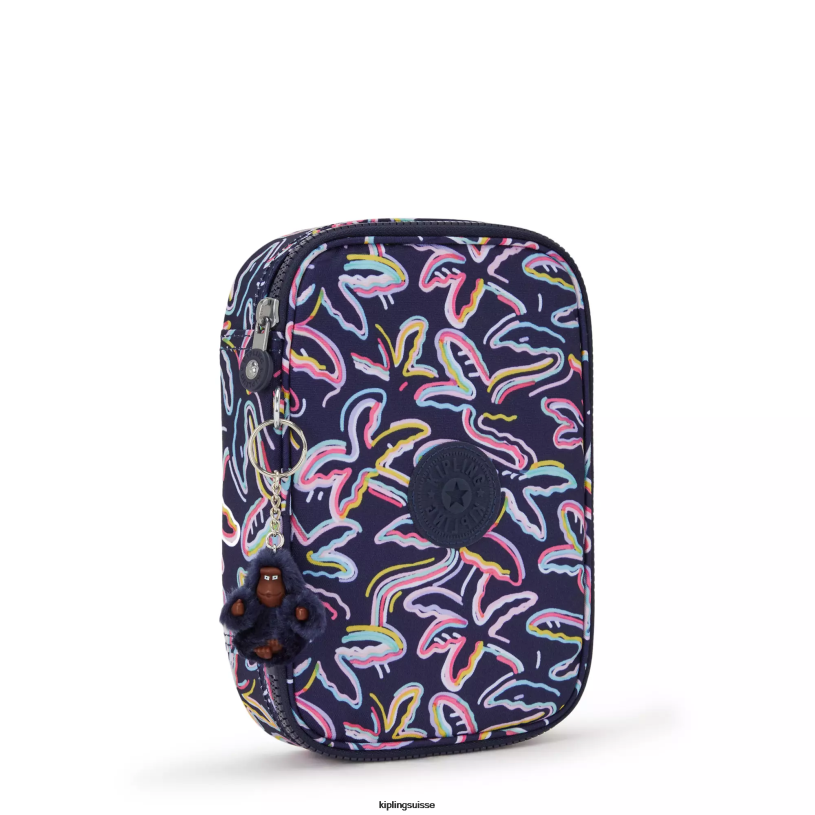 Kipling stylos et étuis à crayons impression de fête des palmiers femmes Etui imprimé 100 stylos FPRN589