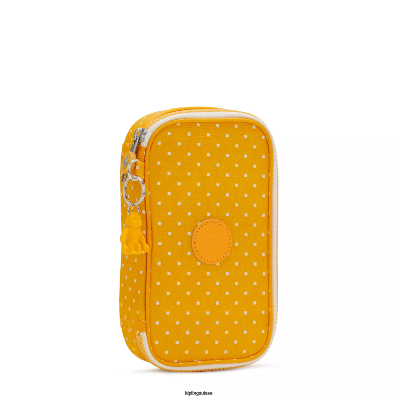 Kipling stylos et étuis à crayons point doux jaune femmes Etui imprimé 50 stylos FPRN594