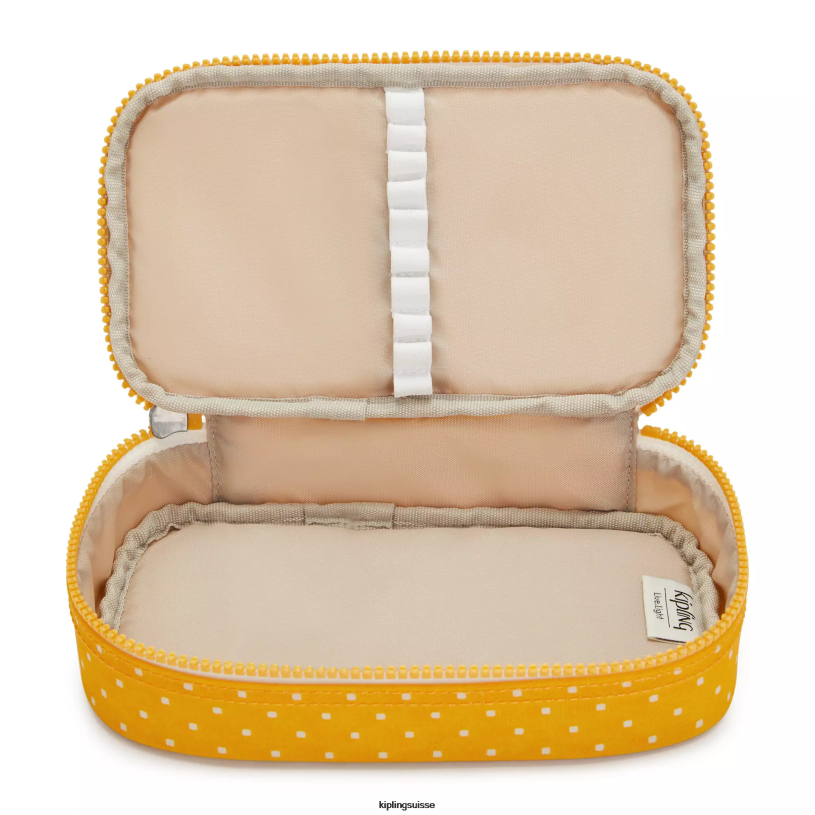 Kipling stylos et étuis à crayons point doux jaune femmes Etui imprimé 50 stylos FPRN594