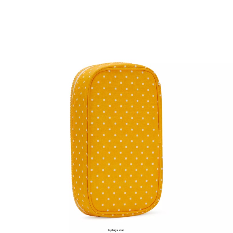 Kipling stylos et étuis à crayons point doux jaune femmes Etui imprimé 50 stylos FPRN594