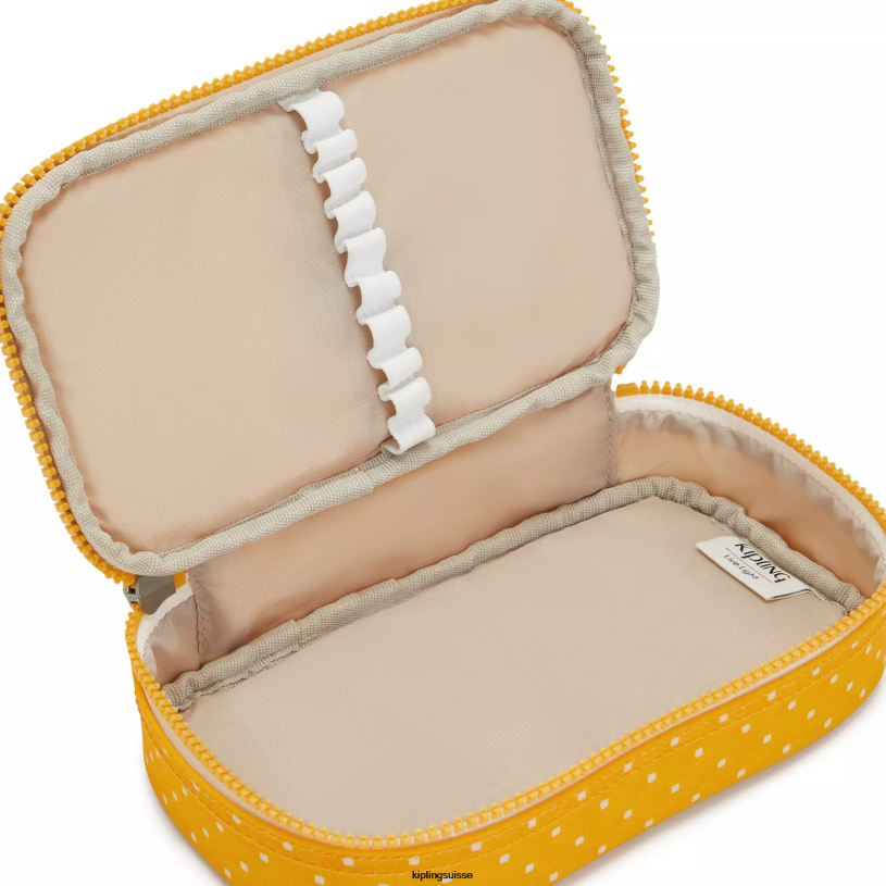 Kipling stylos et étuis à crayons point doux jaune femmes Etui imprimé 50 stylos FPRN594