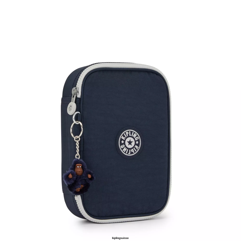 Kipling stylos et étuis à crayons vrai bleu gris femmes Etui 100 stylos FPRN569