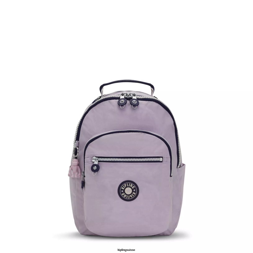 Kipling monogrammable doux bloc de lilas femmes petit sac à dos pour tablette séoul FPRN423