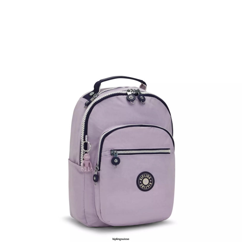 Kipling monogrammable doux bloc de lilas femmes petit sac à dos pour tablette séoul FPRN423