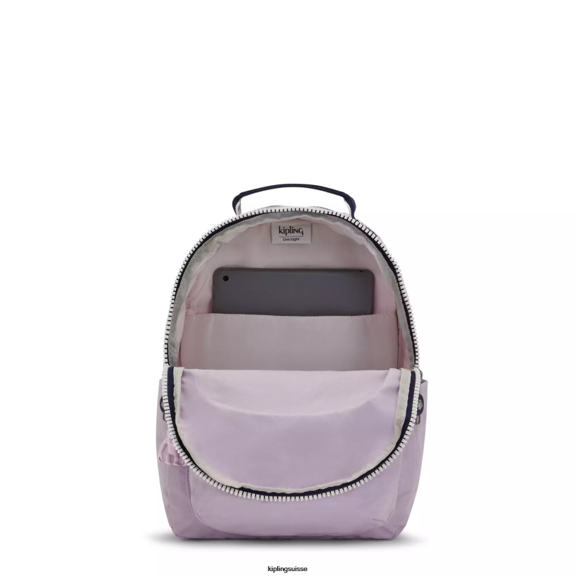 Kipling monogrammable doux bloc de lilas femmes petit sac à dos pour tablette séoul FPRN423