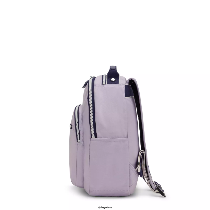 Kipling monogrammable doux bloc de lilas femmes petit sac à dos pour tablette séoul FPRN423