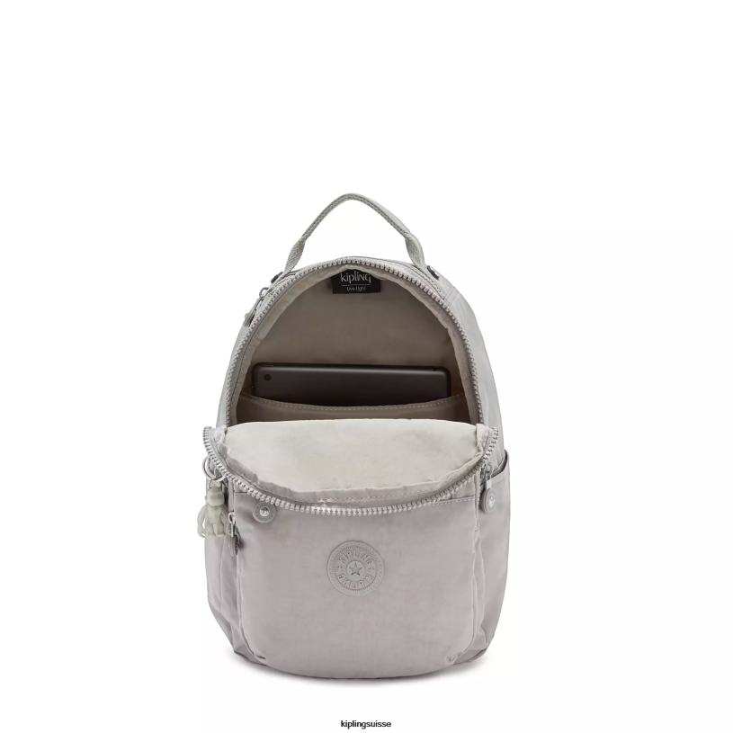 Kipling monogrammable gris gris femmes petit sac à dos pour tablette séoul FPRN419