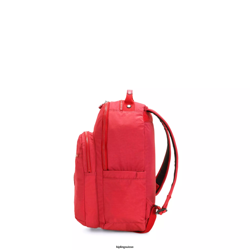 Kipling monogrammable rouge rouge femmes petit sac à dos pour tablette séoul FPRN422