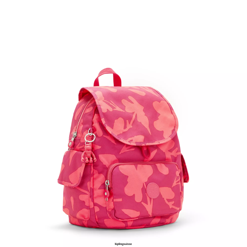 Kipling petits sacs à dos fleur de corail femmes city ​​pack petit sac à dos imprimé FPRN378