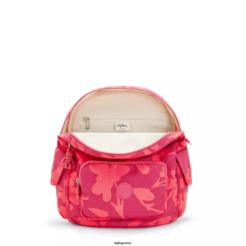 Kipling petits sacs à dos fleur de corail femmes city ​​pack petit sac à dos imprimé FPRN378