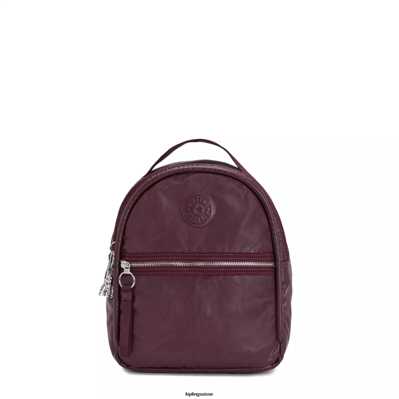 Kipling petits sacs à dos laqué bordeaux métallisé femmes sac à dos métallisé kae FPRN386 - Cliquez sur l'image pour la fermer