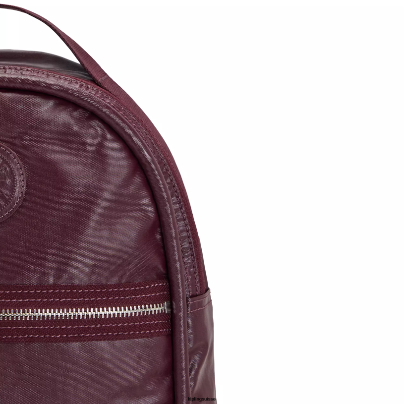 Kipling petits sacs à dos laqué bordeaux métallisé femmes sac à dos métallisé kae FPRN386