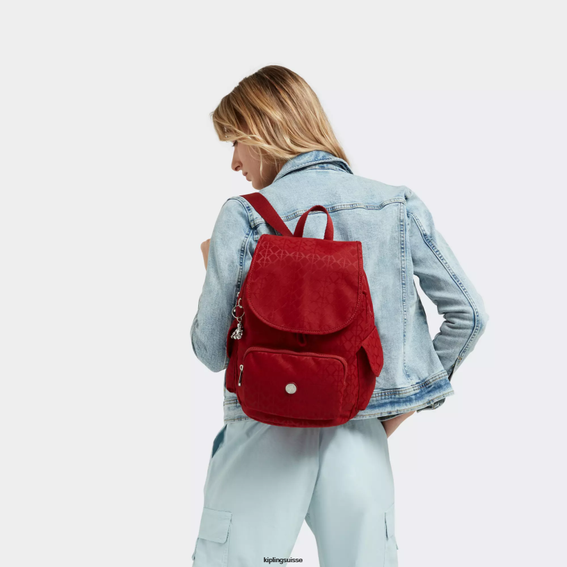 Kipling petits sacs à dos signature rouge femmes city ​​pack petit sac à dos FPRN357