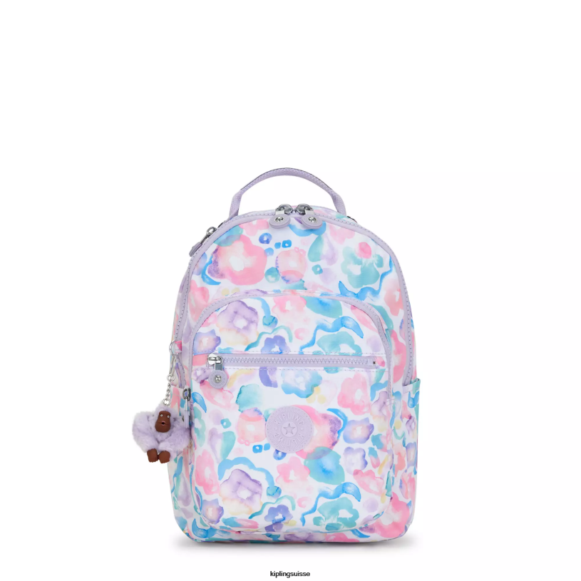 Kipling sacs à dos de mode fleurs aquatiques femmes petit sac à dos pour tablette imprimé séoul FPRN349 - Cliquez sur l'image pour la fermer