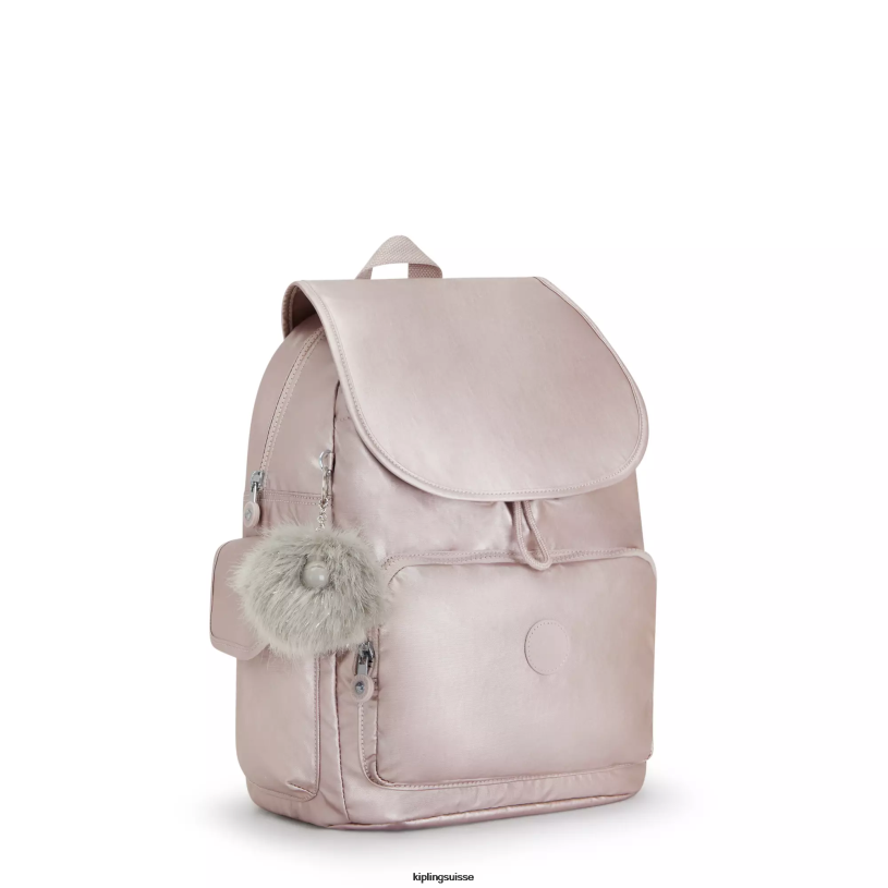 Kipling sacs à dos de mode rose métallique femmes city ​​pack sac à dos métallisé FPRN340