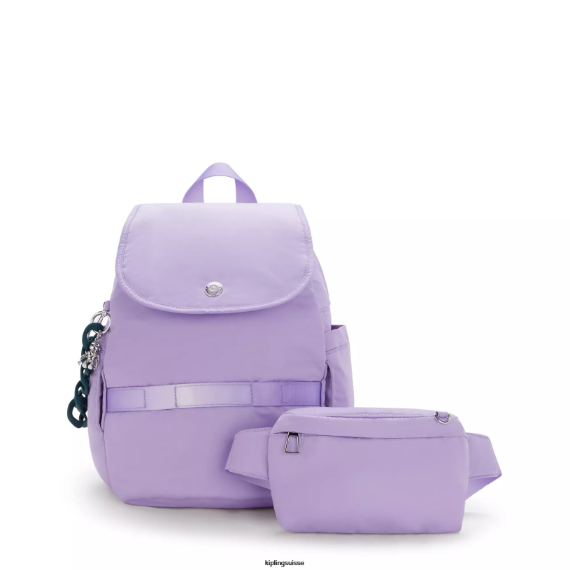 Kipling sacs à dos de mode vt glace lavande femmes city ​​pack petit sac à dos convertible victoria tang FPRN361