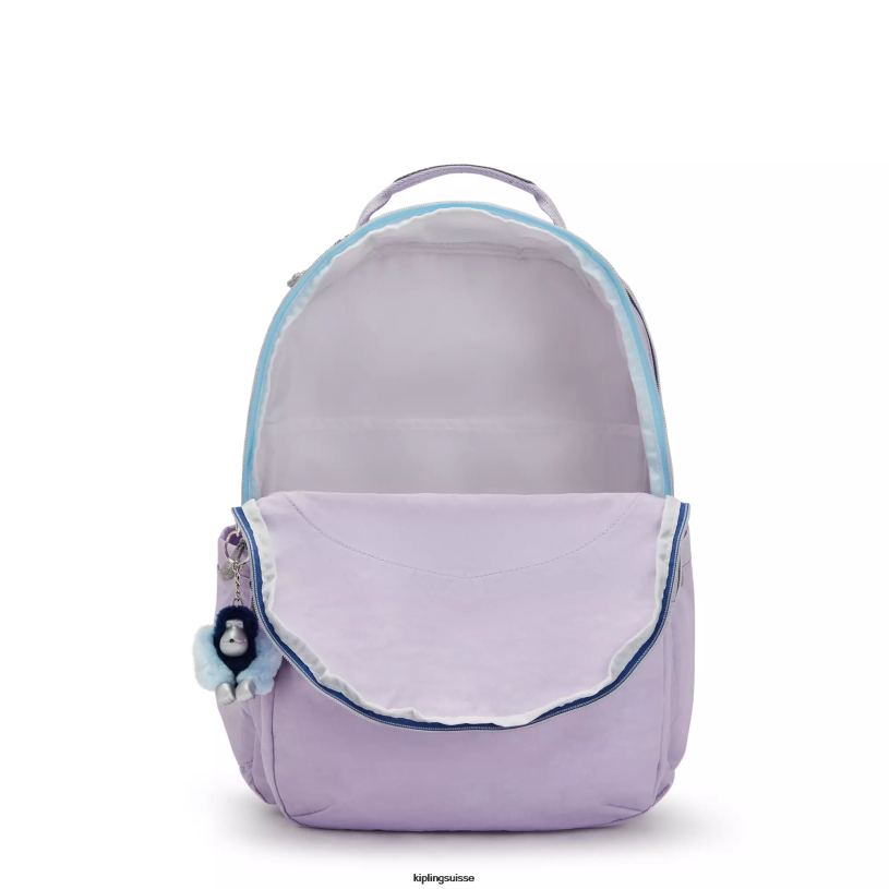 Kipling sacs à dos pour ordinateur portable amusement lilas sans fin femmes séoul ​​très grand sac à dos pour ordinateur portable 17" FPRN441