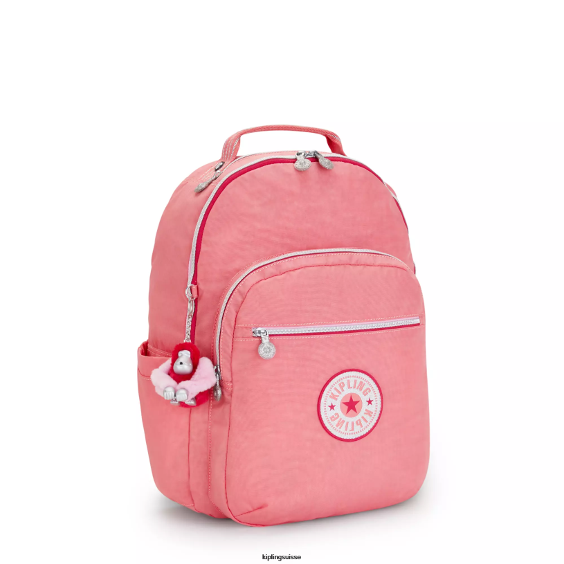 Kipling sacs à dos pour ordinateur portable amusement rose joyeux femmes grand sac à dos pour ordinateur portable 15" séoul FPRN443