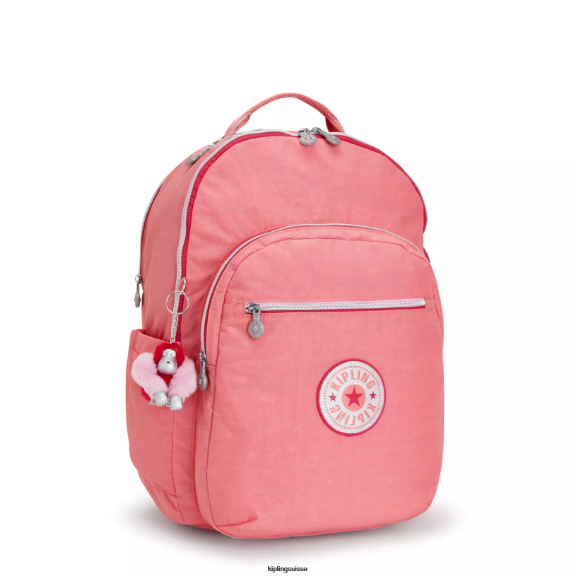 Kipling sacs à dos pour ordinateur portable amusement rose joyeux femmes séoul ​​très grand sac à dos pour ordinateur portable 17" FPRN439