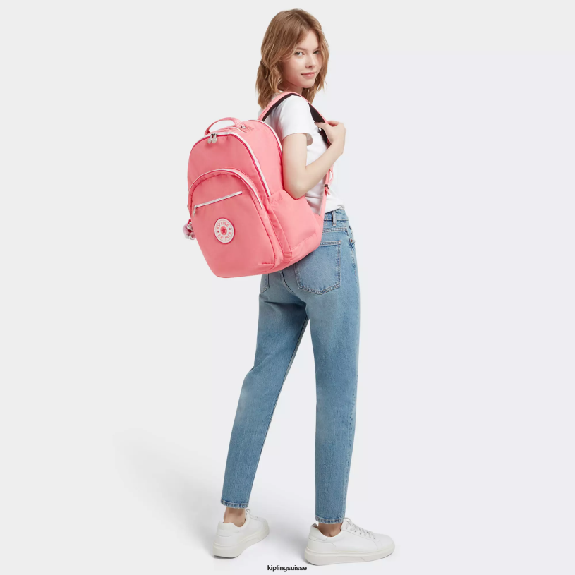 Kipling sacs à dos pour ordinateur portable amusement rose joyeux femmes séoul ​​très grand sac à dos pour ordinateur portable 17" FPRN439