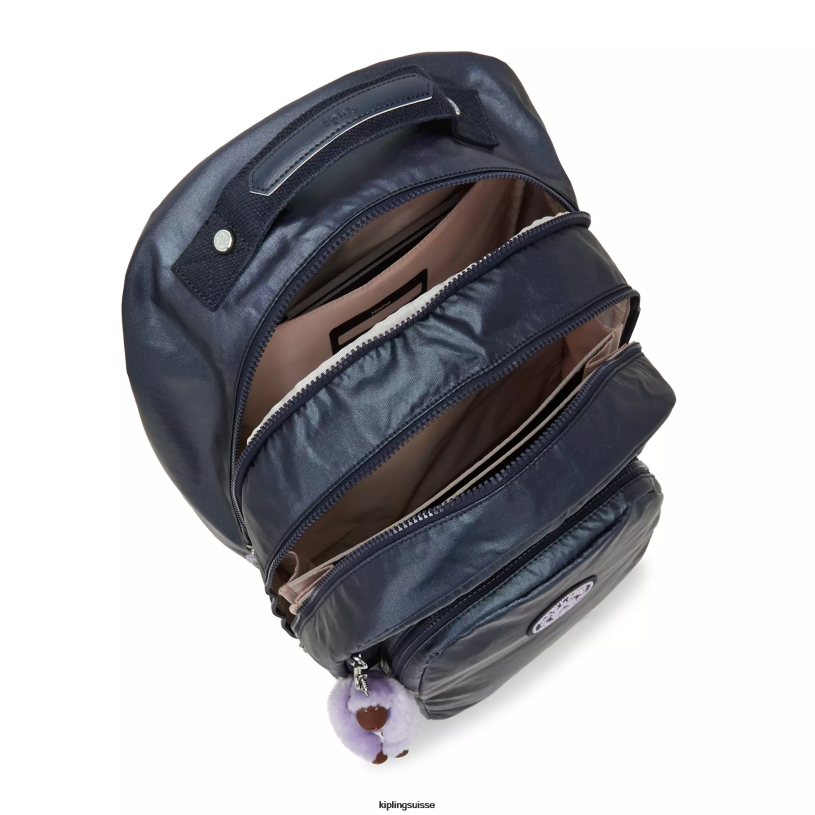 Kipling sacs à dos pour ordinateur portable bleu amiral femmes sac à dos pour ordinateur portable 17" métallisé class room FPRN477