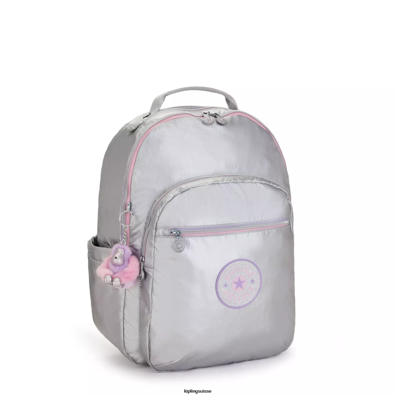 Kipling sacs à dos pour ordinateur portable bonbon métal amusant femmes séoul ​​grand sac à dos métallique pour ordinateur portable 15" FPRN448