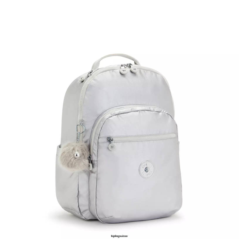 Kipling sacs à dos pour ordinateur portable bonbons métalliques femmes séoul ​​grand sac à dos métallique pour ordinateur portable 15" FPRN458