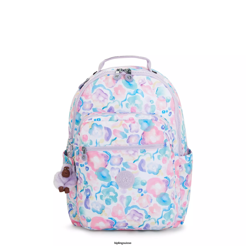 Kipling sacs à dos pour ordinateur portable fleurs aquatiques femmes séoul ​​grand sac à dos pour ordinateur portable 15" imprimé FPRN469 - Cliquez sur l'image pour la fermer