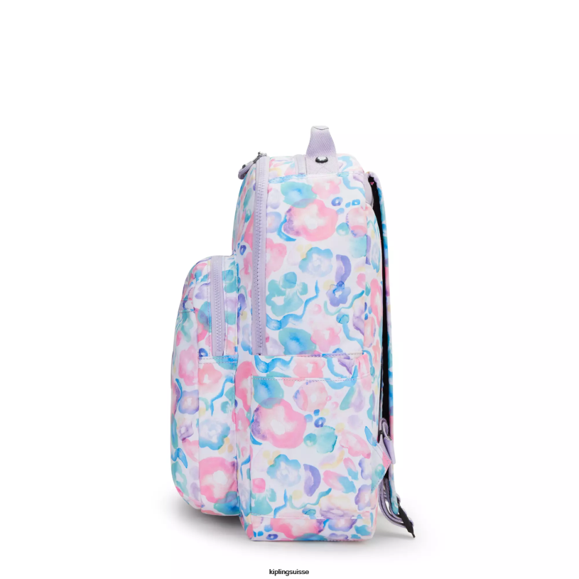 Kipling sacs à dos pour ordinateur portable fleurs aquatiques femmes séoul ​​grand sac à dos pour ordinateur portable 15" imprimé FPRN469