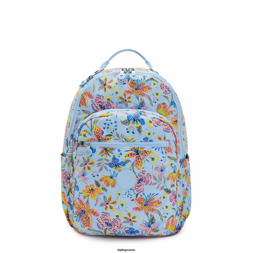 Kipling sacs à dos pour ordinateur portable fleurs sauvages femmes séoul ​​grand sac à dos pour ordinateur portable 15" imprimé FPRN346