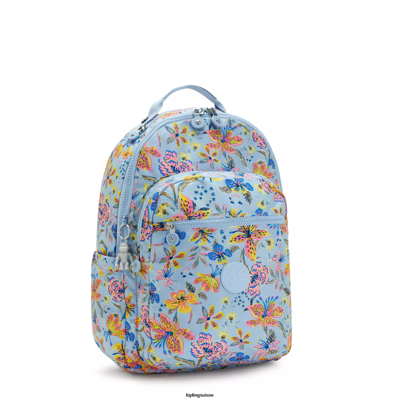 Kipling sacs à dos pour ordinateur portable fleurs sauvages femmes séoul ​​grand sac à dos pour ordinateur portable 15" imprimé FPRN346