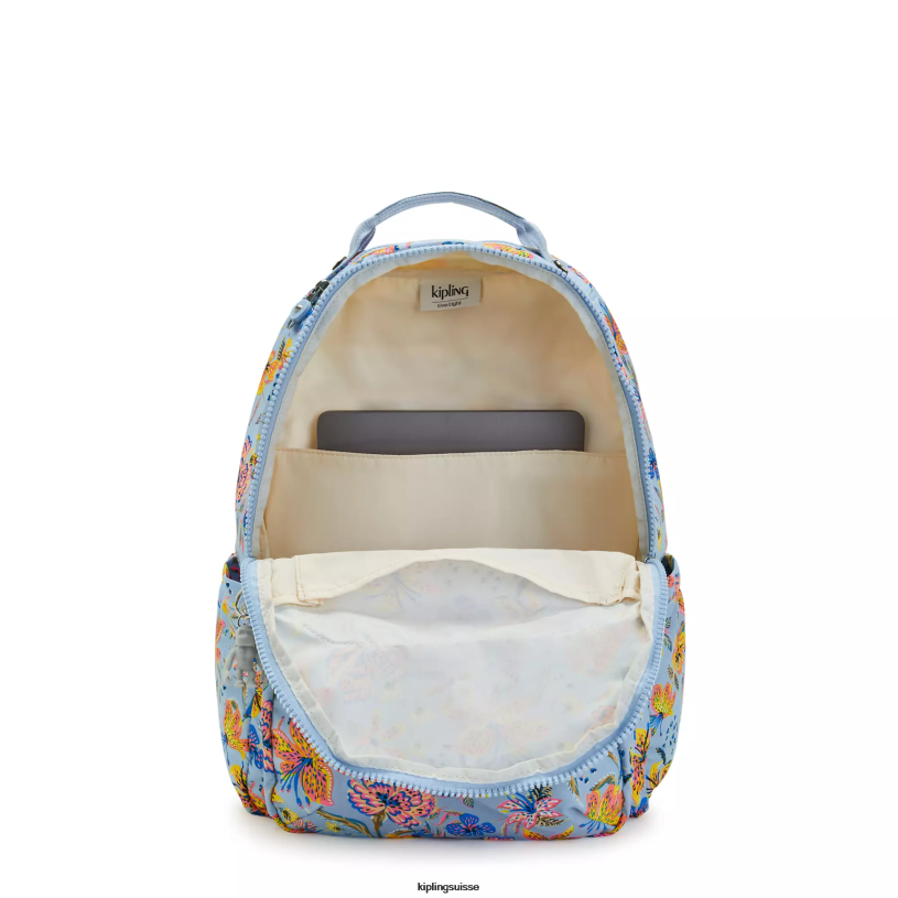 Kipling sacs à dos pour ordinateur portable fleurs sauvages femmes séoul ​​grand sac à dos pour ordinateur portable 15" imprimé FPRN346