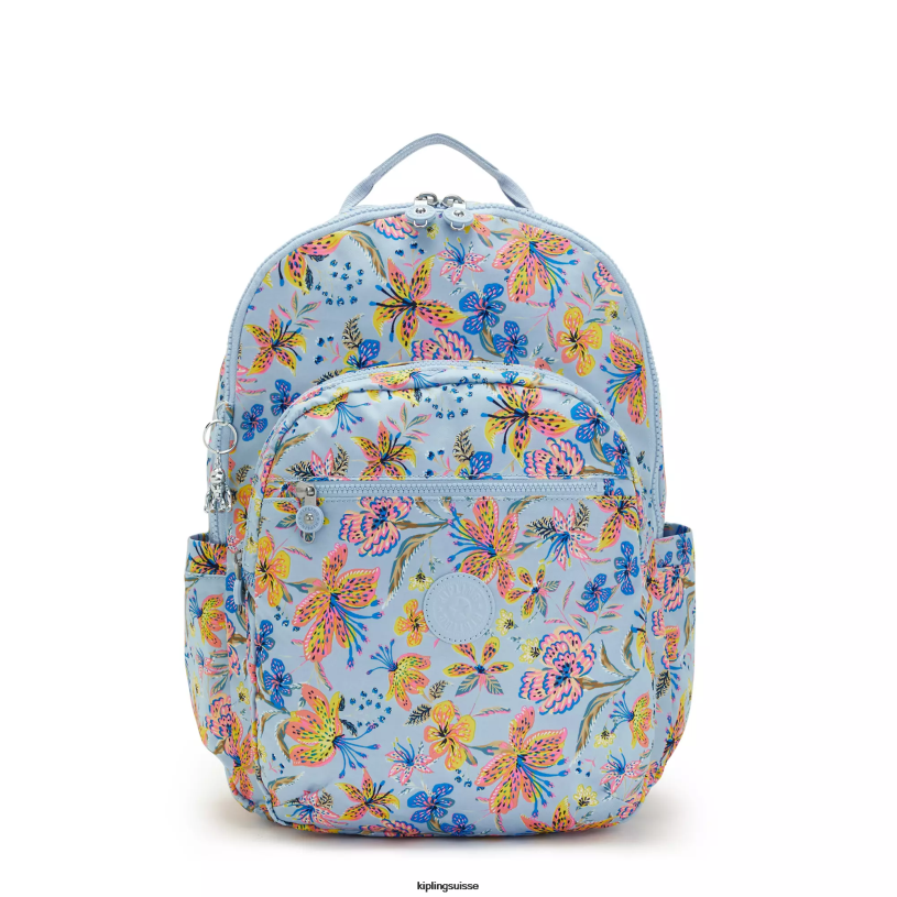 Kipling sacs à dos pour ordinateur portable fleurs sauvages femmes sac à dos imprimé pour ordinateur portable 17" séoul ​​extra large FPRN455