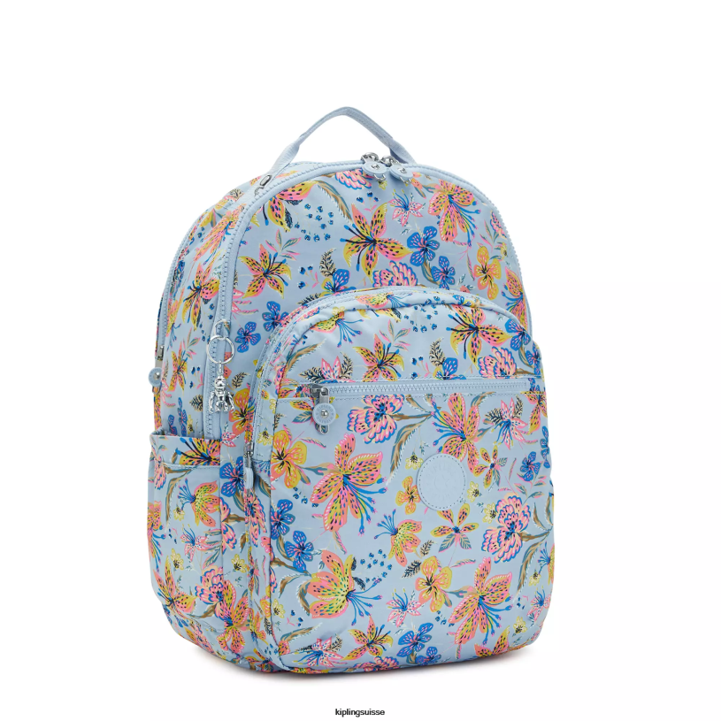 Kipling sacs à dos pour ordinateur portable fleurs sauvages femmes sac à dos imprimé pour ordinateur portable 17" séoul ​​extra large FPRN455