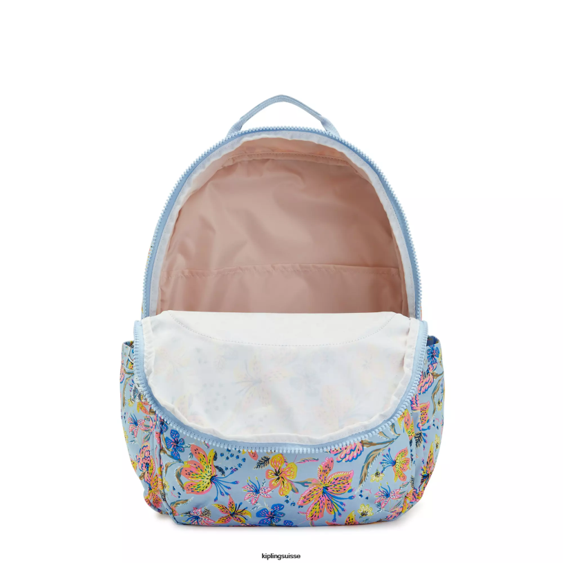 Kipling sacs à dos pour ordinateur portable fleurs sauvages femmes sac à dos imprimé pour ordinateur portable 17" séoul ​​extra large FPRN455